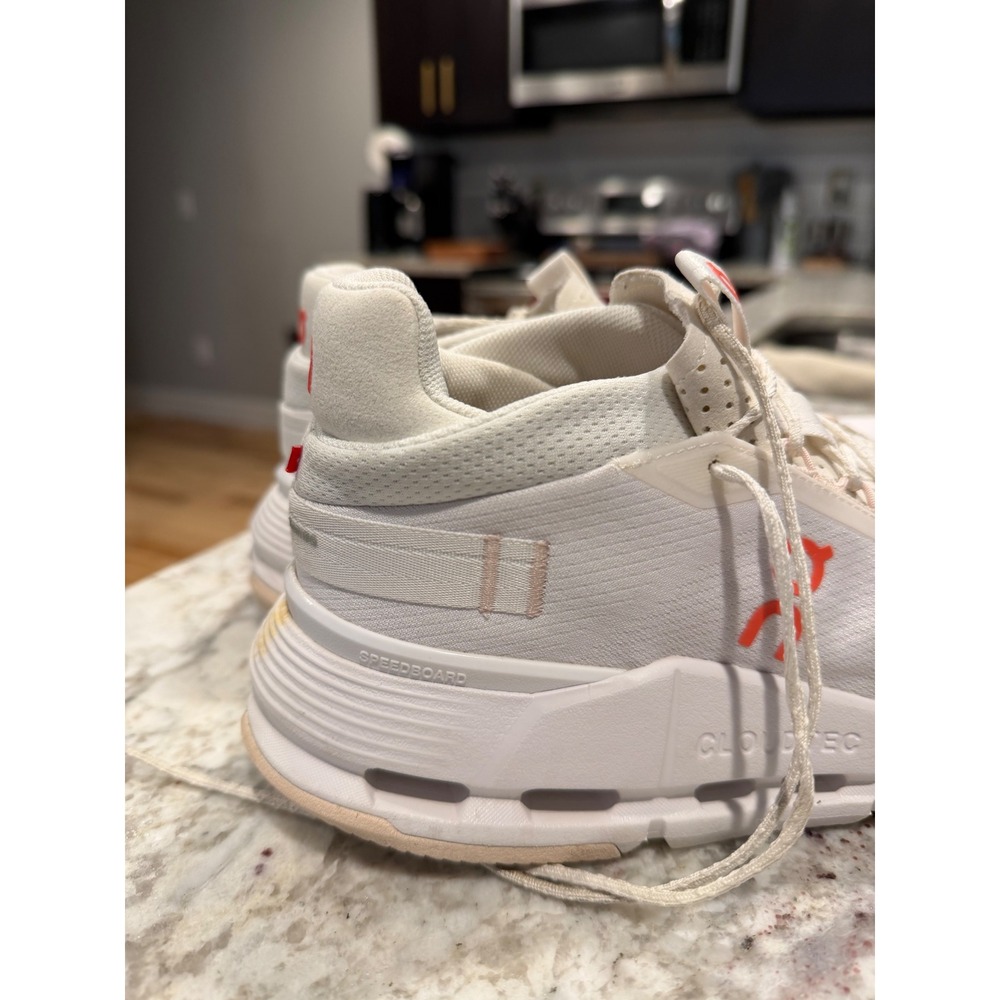 On Cloudnova Womens White Orange Running Shoes Sneakers US 8.5 EU 40 Low Top - Picture 2 of 6